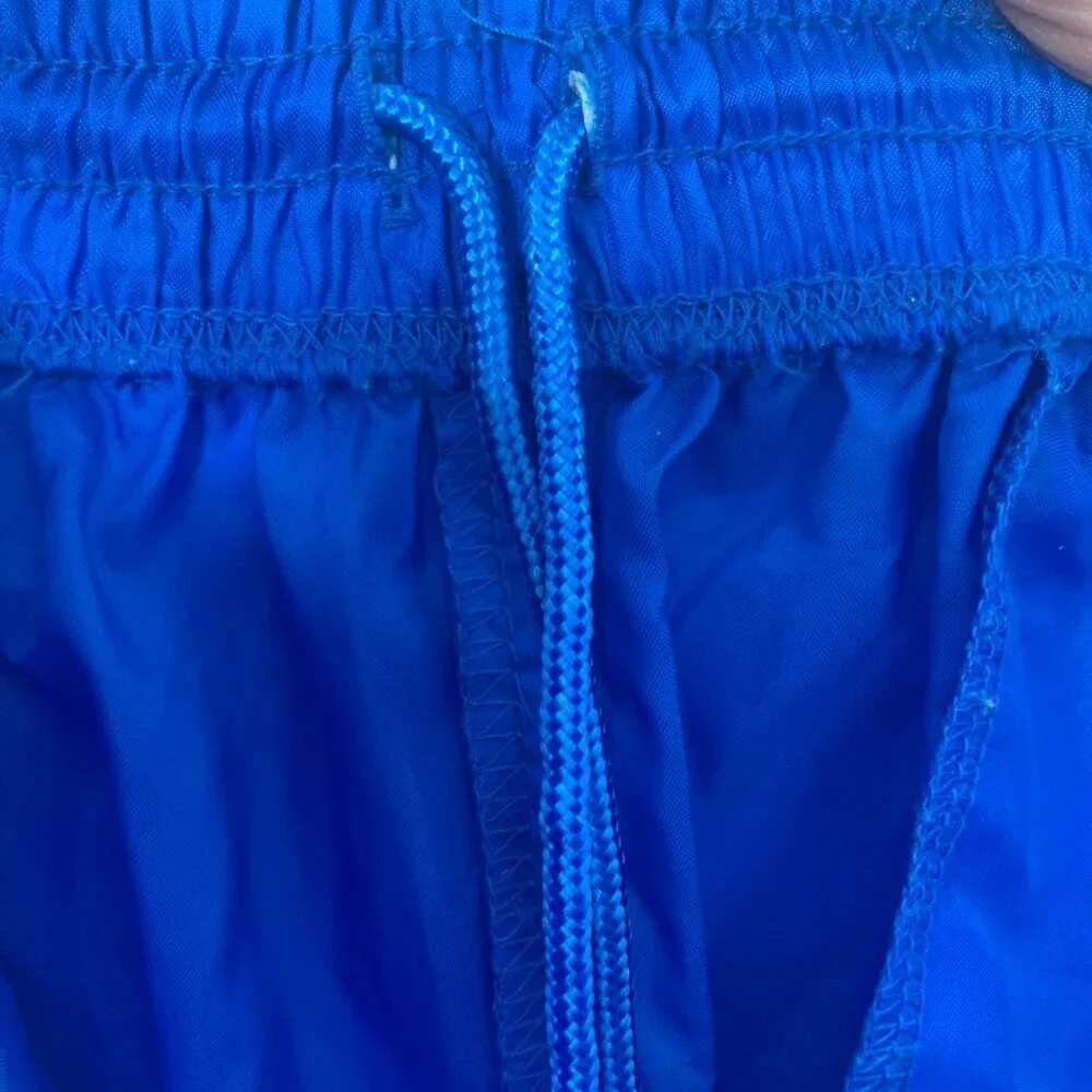 Vintage Adidas Track Pants Small Unlined Blue Nylon Embroidered Logo Streetwear
